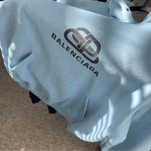 Balenciaga interlock hoodie - baby blue